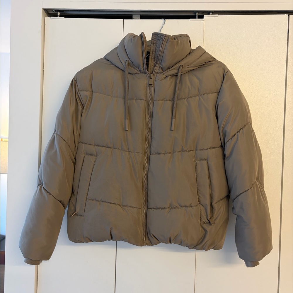 Zara Taupe Puffer Jacket